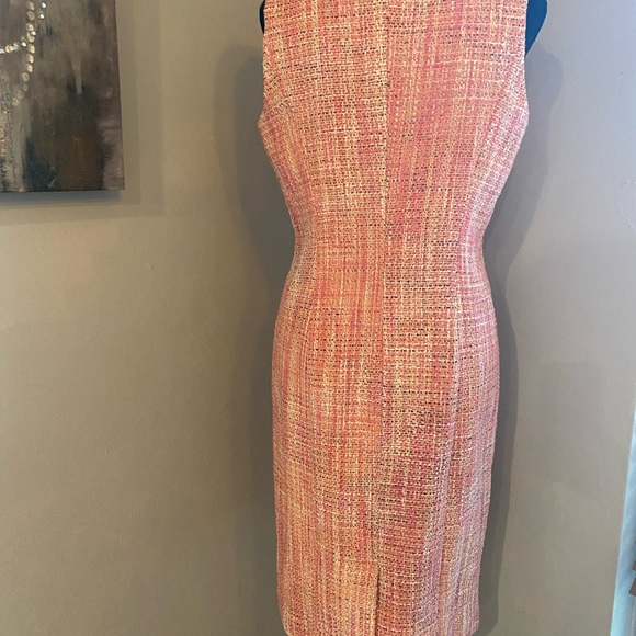 NWT Talbots Pink Tweed Sleeveless Midi Dress - Picture 9 of 10